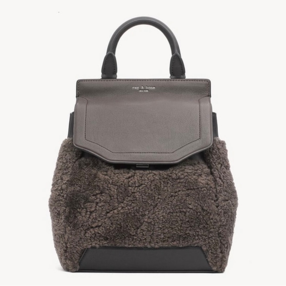 Rag and Bone Grey Shearling Pilot Backpack